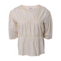 Hound bluse i off white med rynkedetaljer og 3/4-ærmer